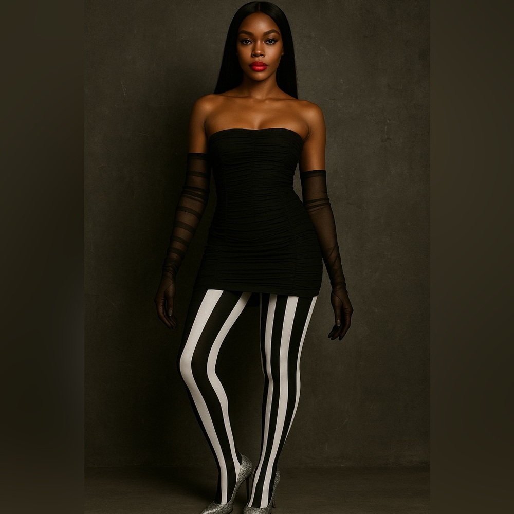 Women's Black/White Tights
